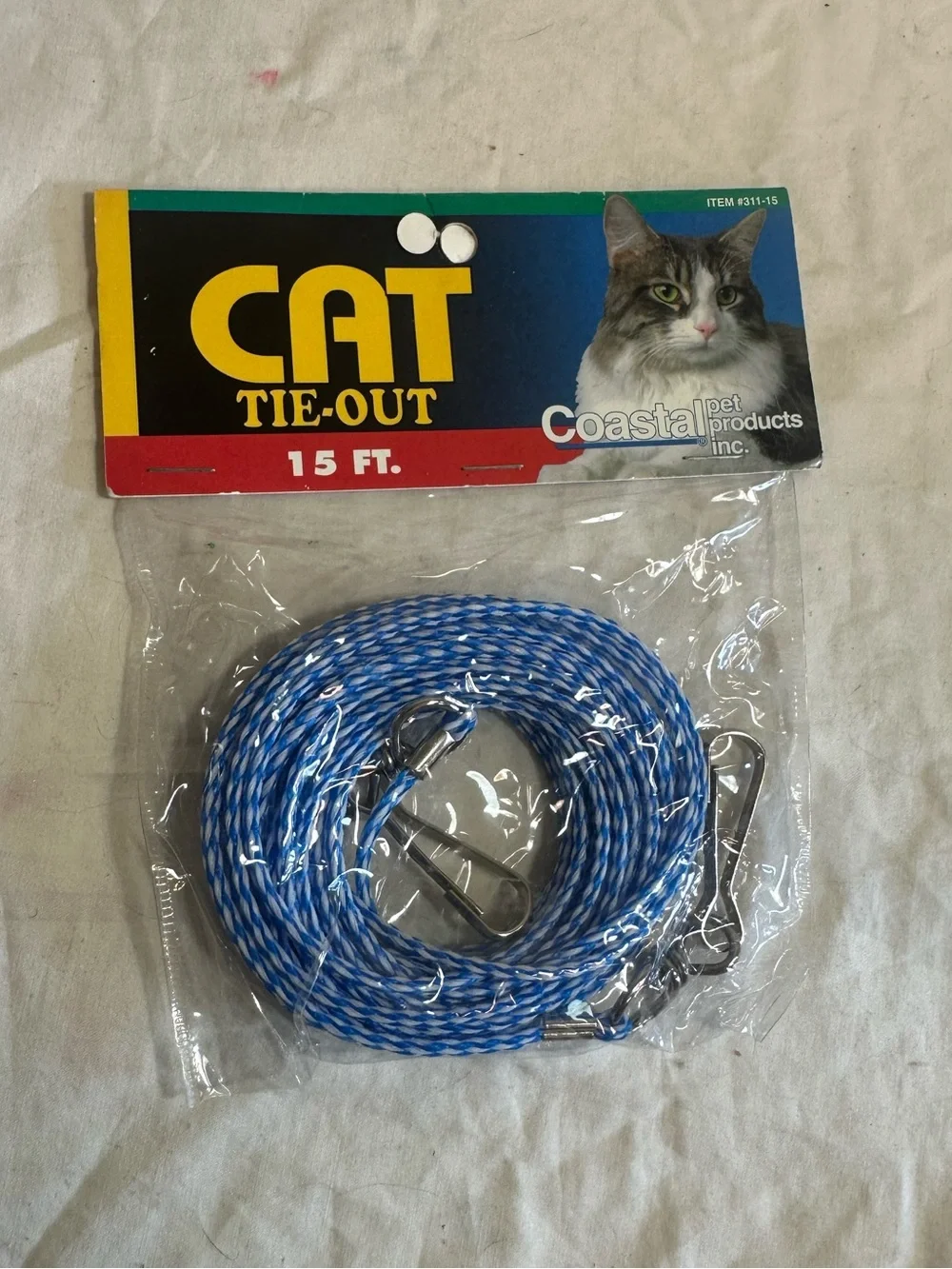 Coastal Pet Products Cat Tie Out 15Ft Blue NWT